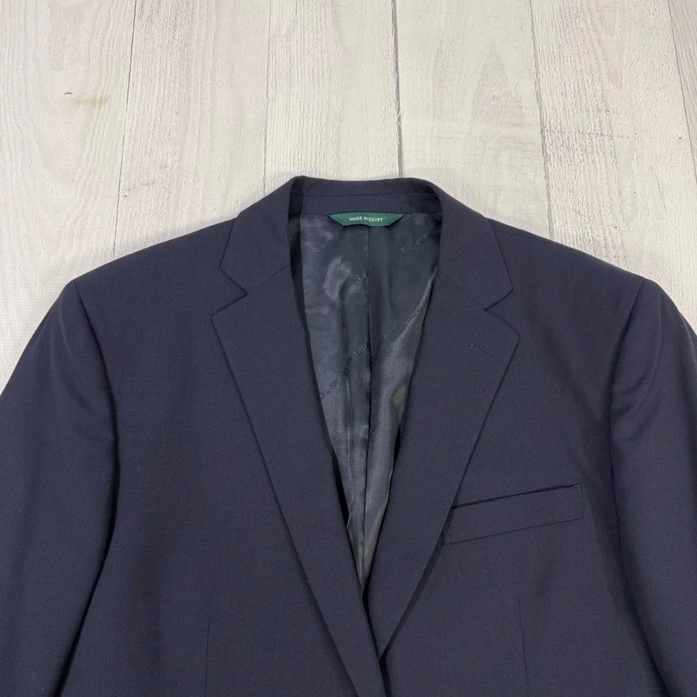 B by Brooks Brothers Mens Navy Blue Wool Blend 2 Button Blazer Sport‎ Coat 42R